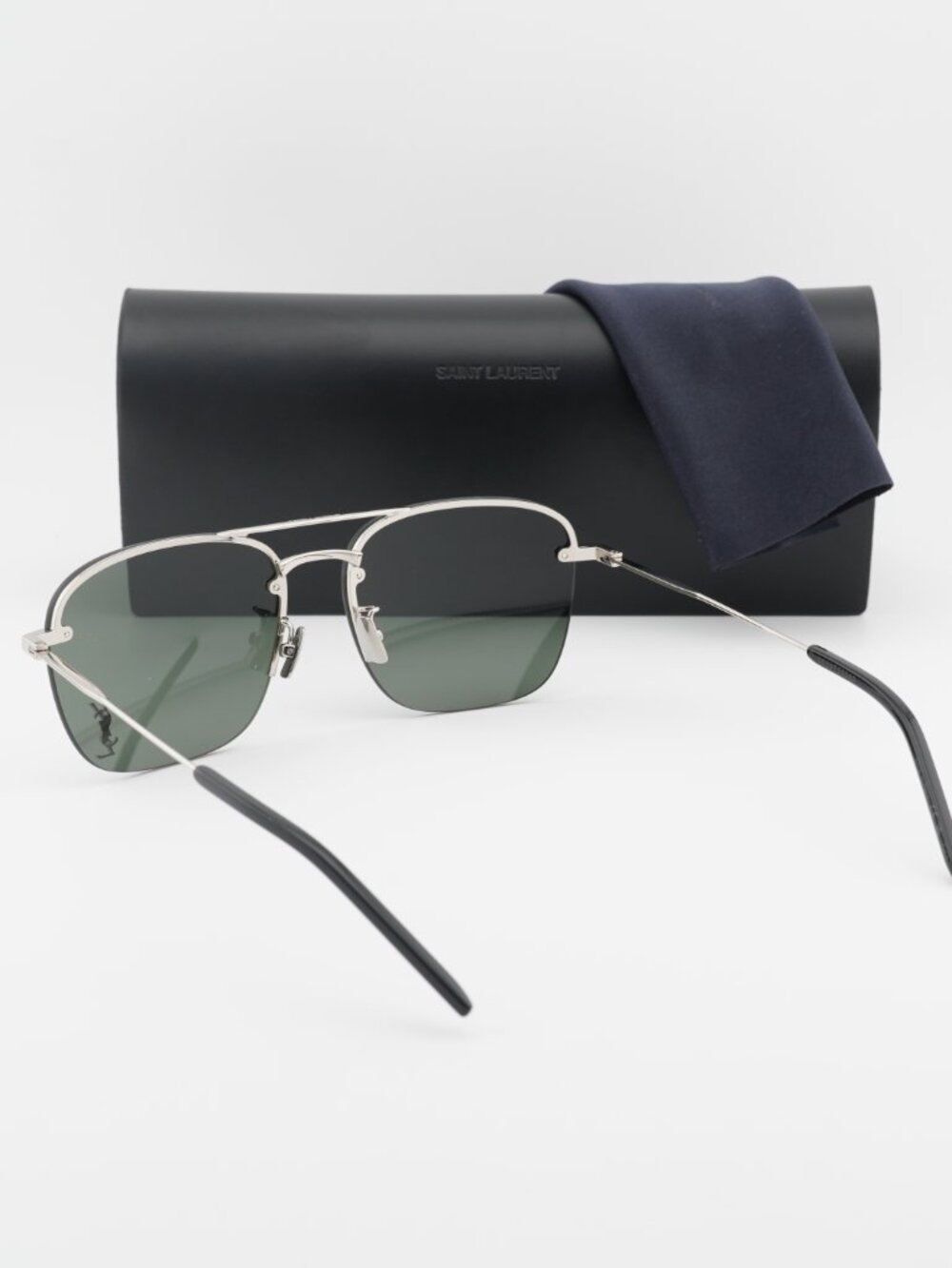 Saint Laurent SL309M 006 Aviator Sunglasses - Silver\Grey - Picture 3 of 10